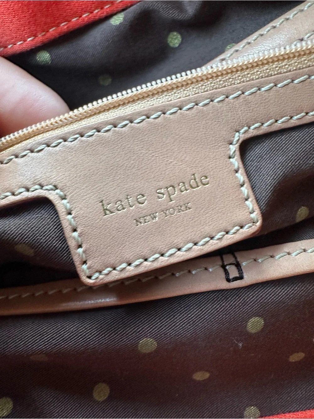 Kate Spade Red Striped Canvas Tote Bag